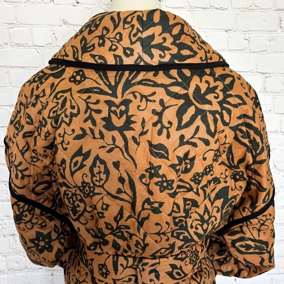 BAGATELLE Quilted Brown & Black Floral Belted Jacket--NWT--XL - Picture 9 of 16
